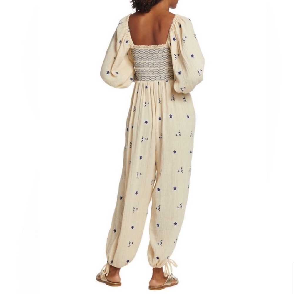 FREE PEOPLE Dahlia Embroidered Jumpsuit NEW Size XS Washed Out - Picture 11 of 15